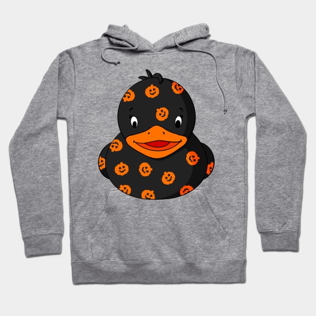 Pumpkin Pattern Rubber Duck Hoodie by Alisha Ober Designs